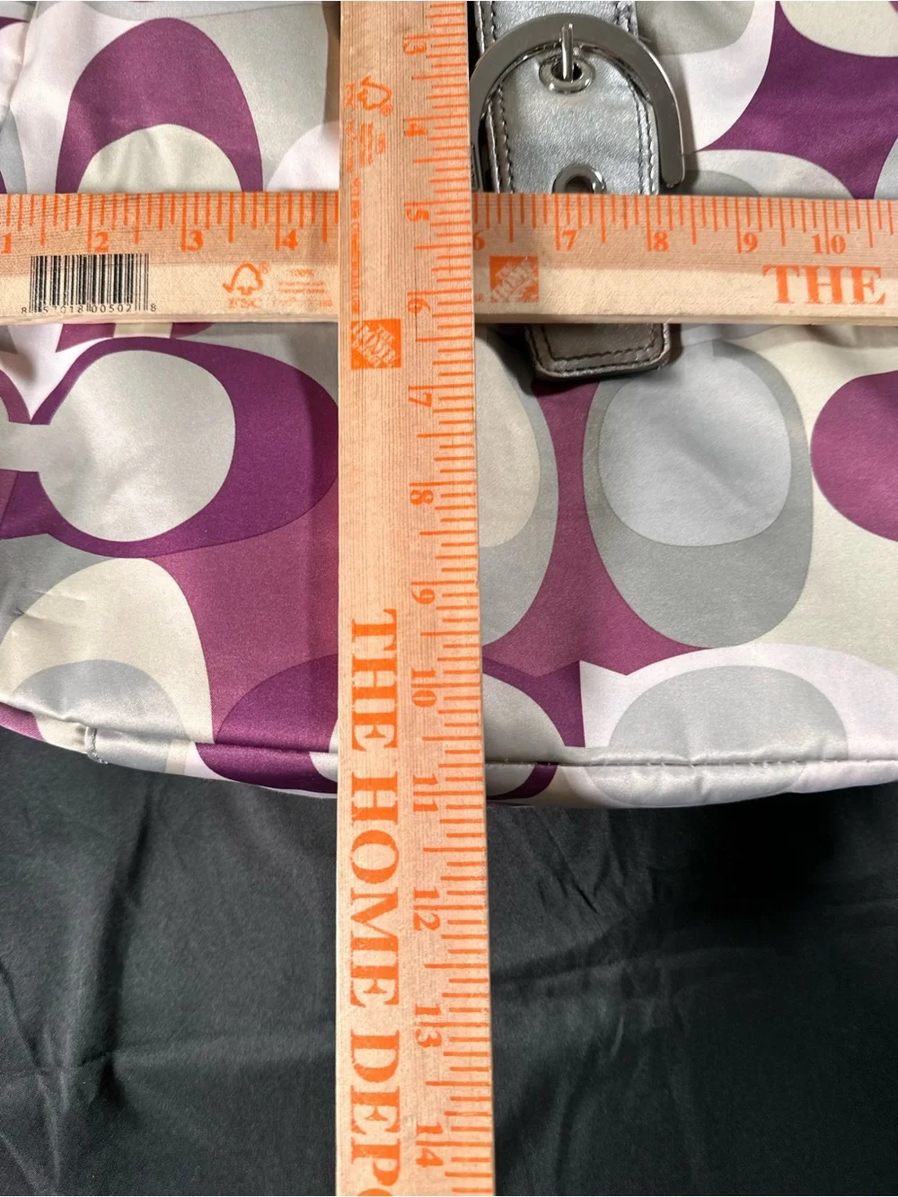 Coach Soho Scarf Print Shoulder Bag Purple Gray Silver Retro Y2K F17135 Vintage